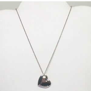 Tiffany & Co Sterling Silver Double Heart Cutout Pendant Necklace